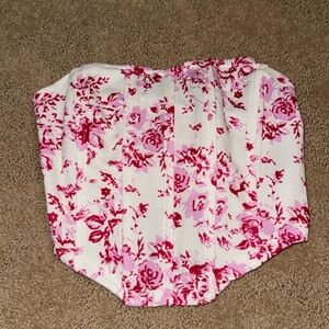 Pink floral corset top